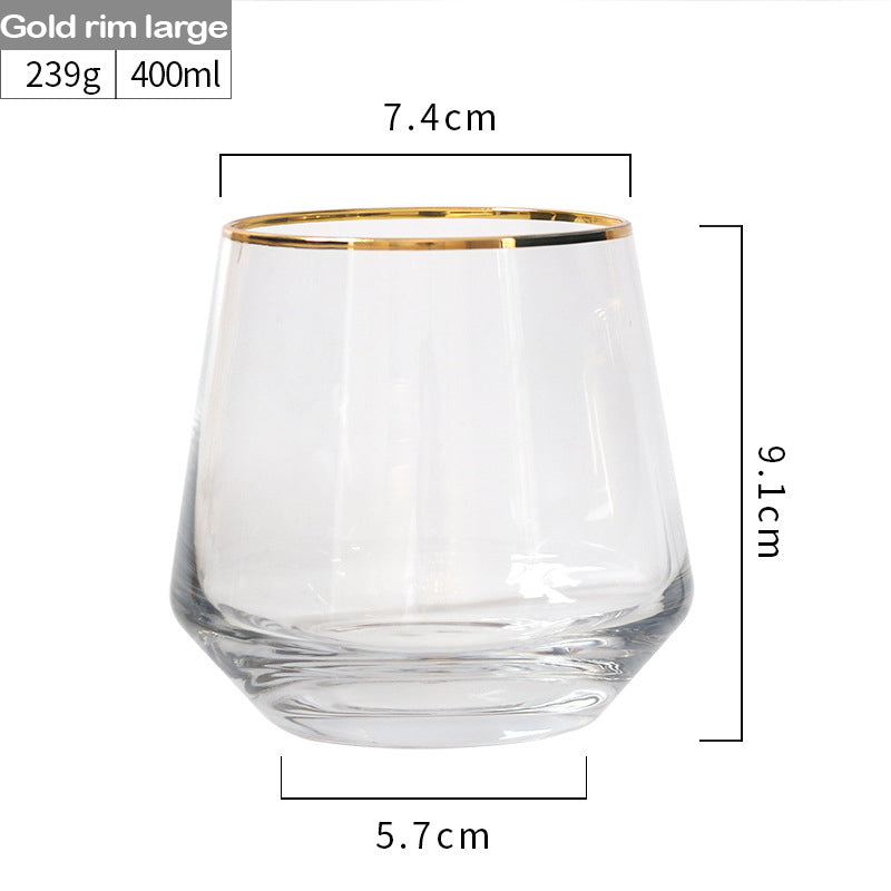 BowLift | Gold Rim Spirits Shot Glass Multifunctional Crystal Class Cup Beer Whiskey Vodka Milk Juice Glass