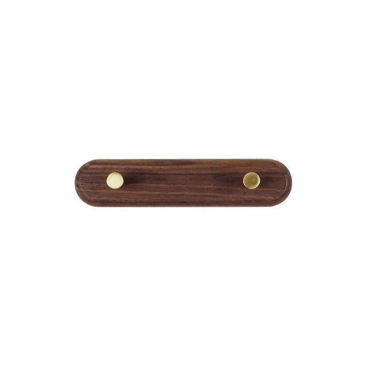 BowLift | WandHout – Minimalistic wooden wall coat rack with brass hooks