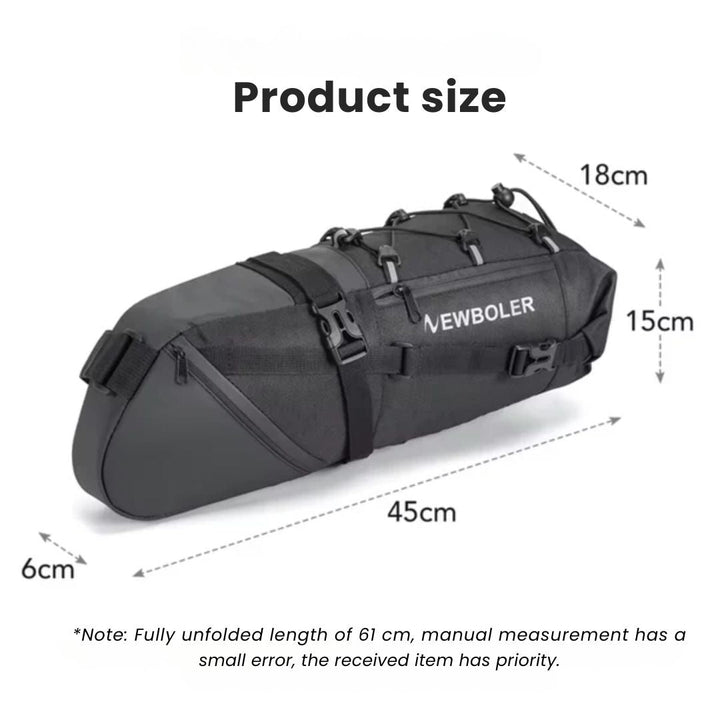 BowLift | Waterproof Bike Saddle Bag – 10L Capacity, Lightweight & Durable Cycling Seat Pack