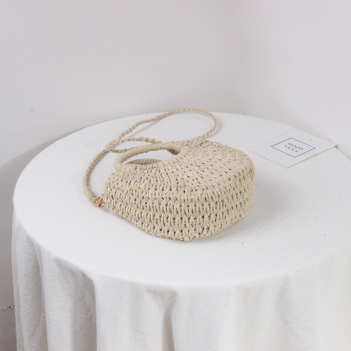 Braided Mini Handbag with Round Carrying Handles Bowlift