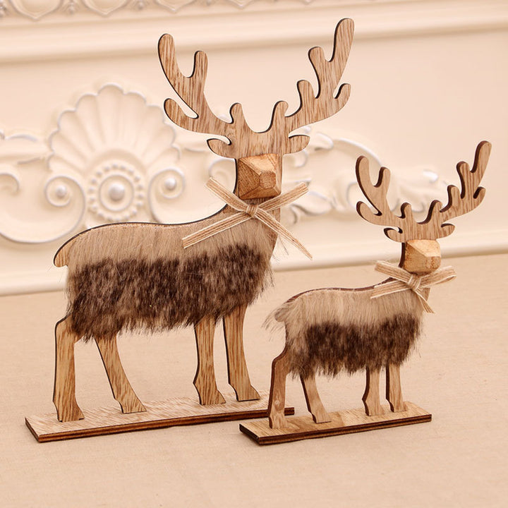 Decorative Wooden Reindeer Figurines Bowlift