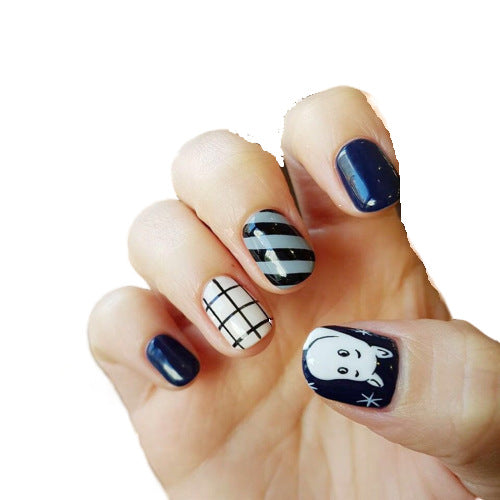 Artistic Press-On Nail Set with Unique Patterns