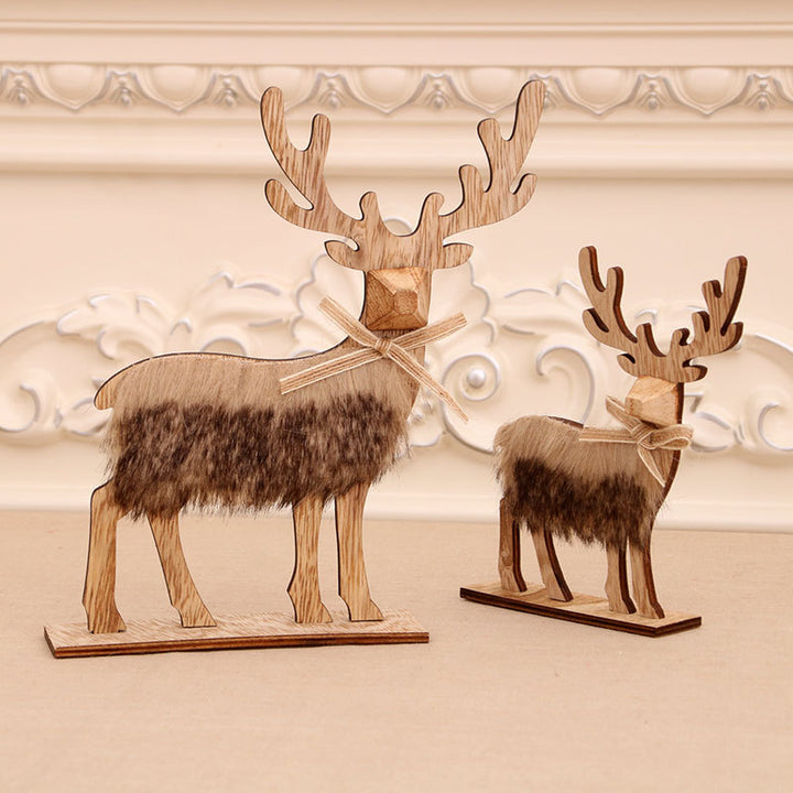 Decorative Wooden Reindeer Figurines Bowlift