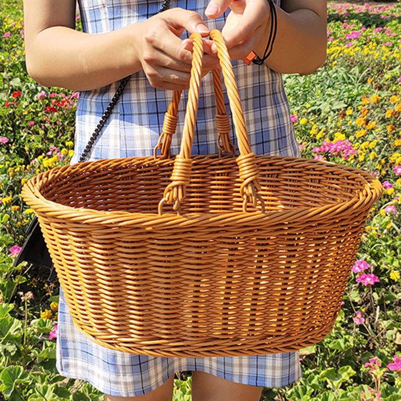 Ladies Elegant Hand Basket made of Woven Material Bowlift