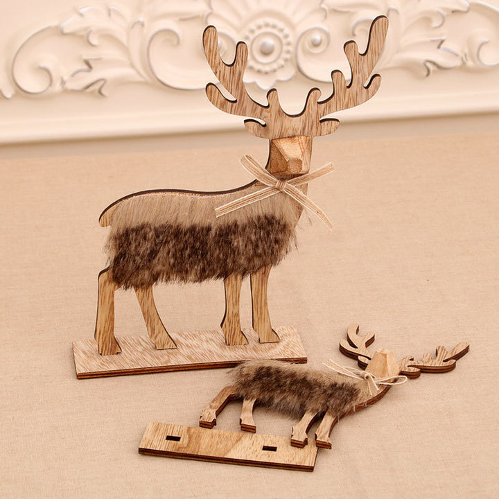 Decorative Wooden Reindeer Figurines Bowlift