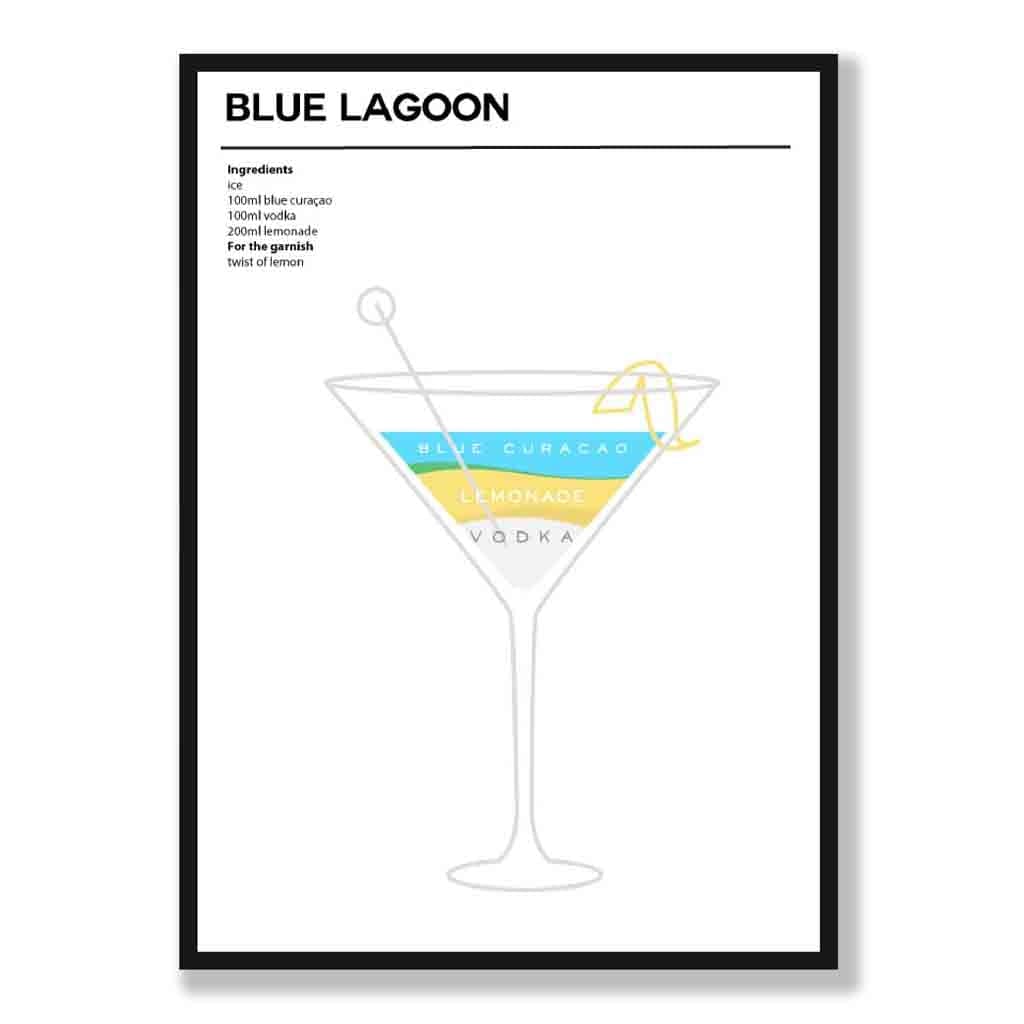 Blauer Lagune - Minimal Cocktail Poster | Bowlift