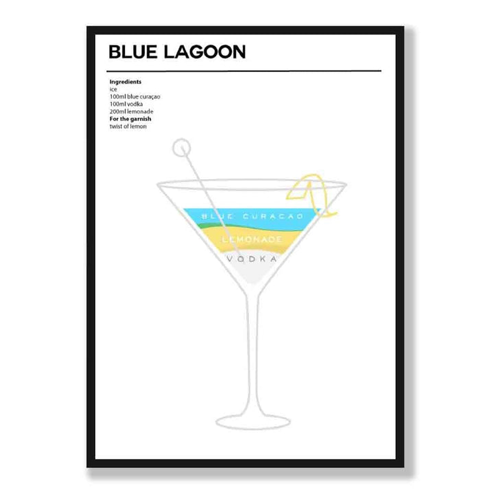 Blauer Lagune - Minimal Cocktail Poster | Bowlift