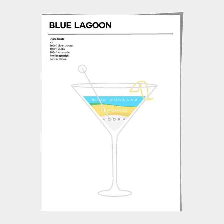 Blauer Lagune - Minimal Cocktail Poster | Bowlift