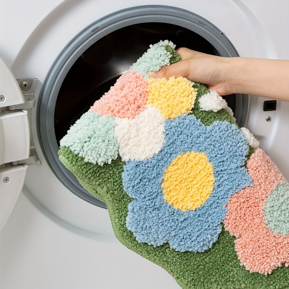 BowLift | FlorSoft - Extra absorbent bath mat with floral pattern