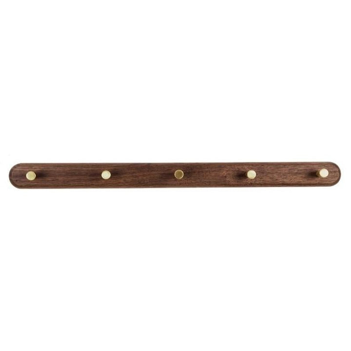 BowLift | WandHout – Minimalistic wooden wall coat rack with brass hooks