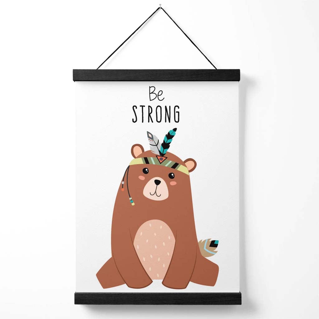 Sei Stark Bear Tribal Animal Quote Poster with Hanger | Bowlift
