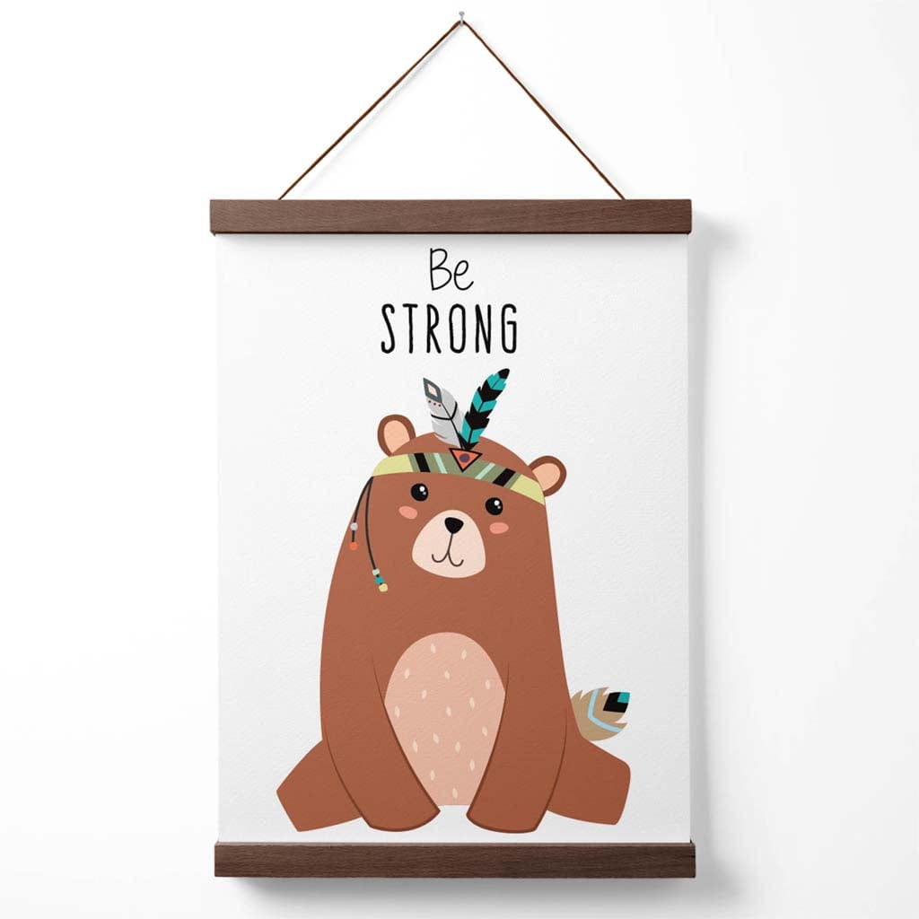 Sei Stark Bear Tribal Animal Quote Poster with Hanger | Bowlift