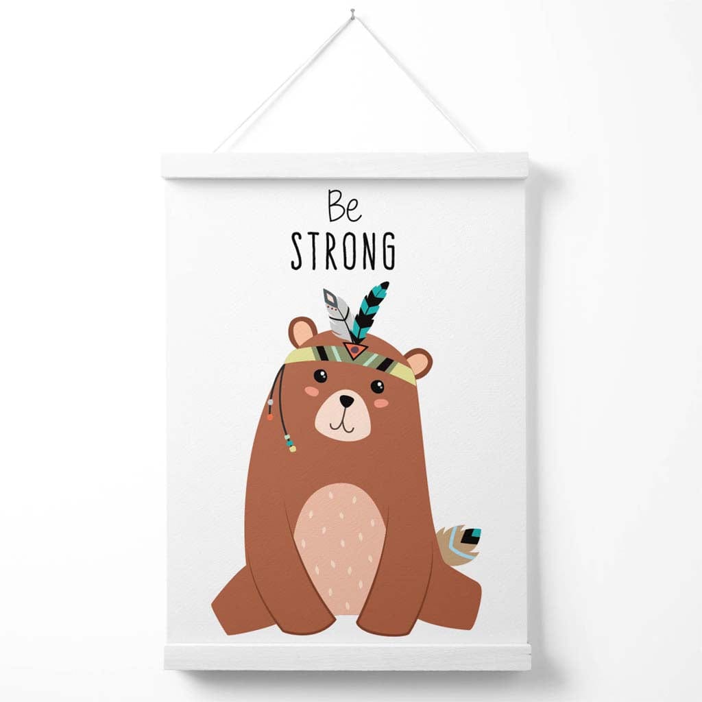 Sei Stark Bear Tribal Animal Quote Poster with Hanger | Bowlift