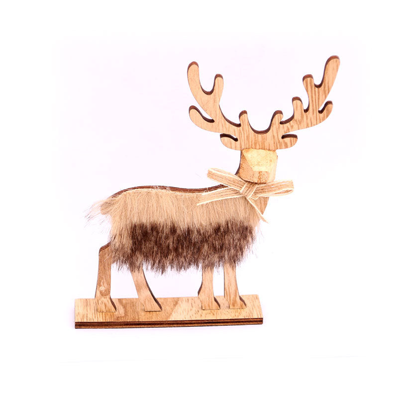 Decorative Wooden Reindeer Figurines Bowlift
