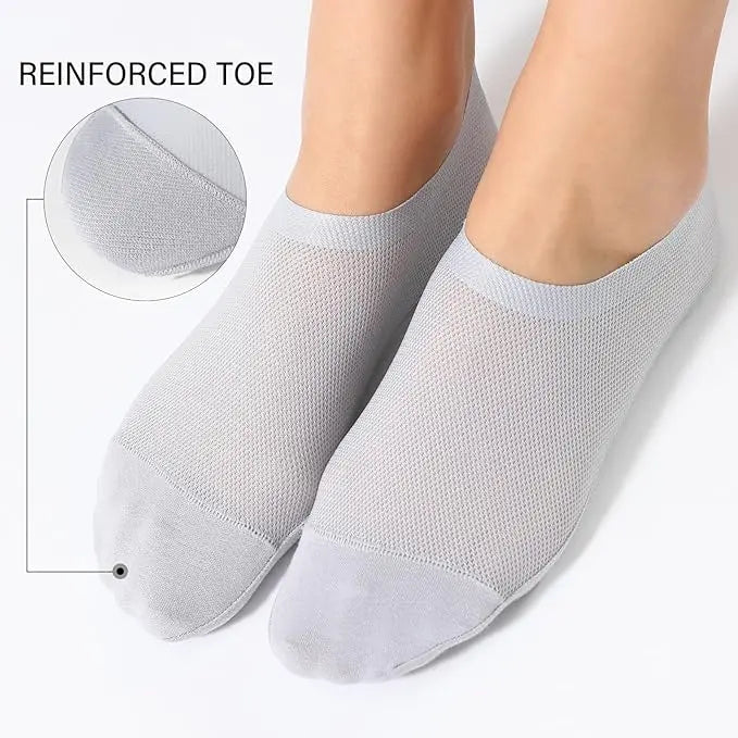 BowLift | 4 Pair Breathable, Invisible Moisture-Wicking Mesh Socks