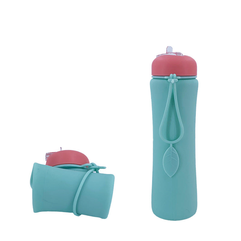 Ladies Foldable Silicone Drinking Bottle with Practical Carrying Strap Bowlift