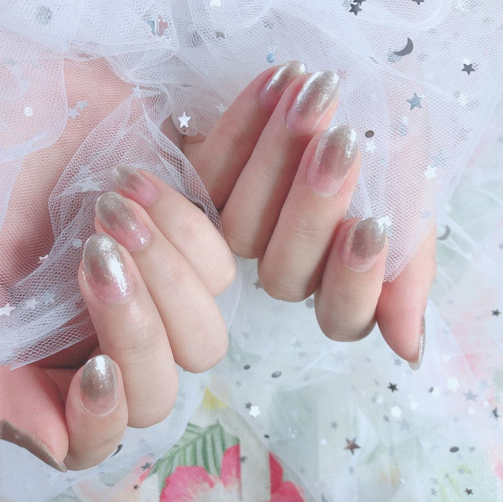 Elegant Glittering Press-On Nails