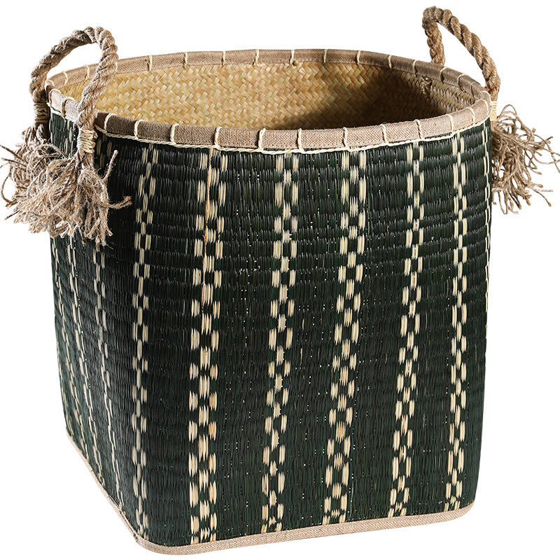Unisex Handwoven Storage Basket with Decorative Fringes Bowlift