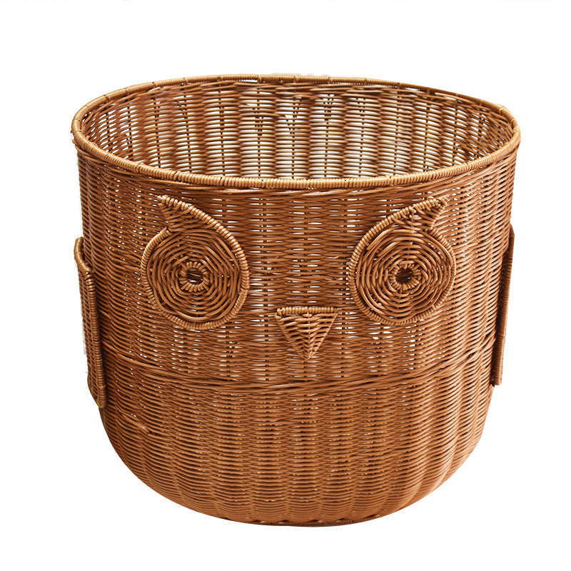 Cute Owl-Shaped Woven Storage Basket Bowlift