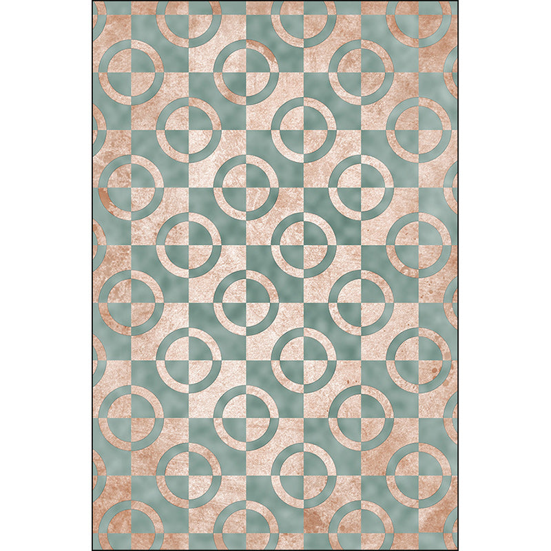 Green and pink novelty rug polyester geometric print rug washable non-slip backing rug for the living room | Bowlift