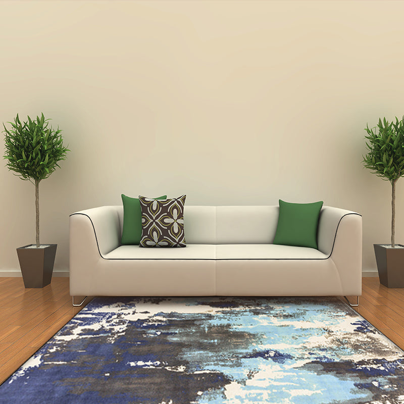 Simply Modern Rug Multicolor Abstract Oil Painting Print Area Rug Polyester Washable Rug for Living Room | Bowlift