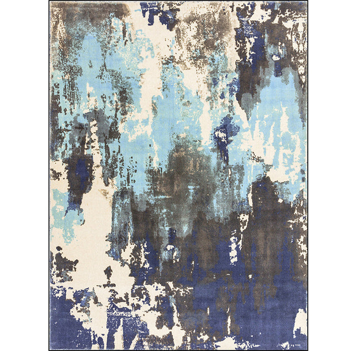Simply Modern Rug Multicolor Abstract Oil Painting Print Area Rug Polyester Washable Rug for Living Room | Bowlift