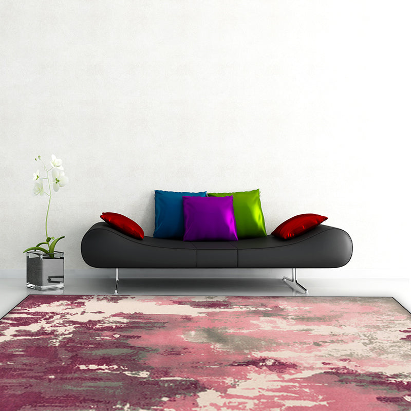 Simply Modern Rug Multicolor Abstract Oil Painting Print Area Rug Polyester Washable Rug for Living Room | Bowlift
