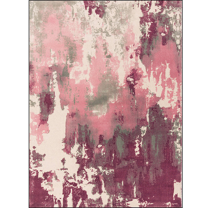 Simply Modern Rug Multicolor Abstract Oil Painting Print Area Rug Polyester Washable Rug for Living Room | Bowlift