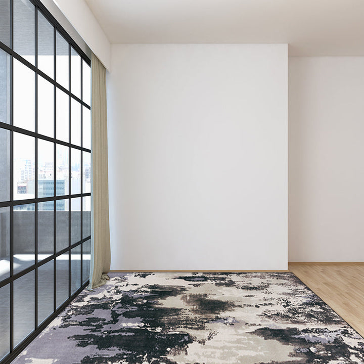 Simply Modern Rug Multicolor Abstract Oil Painting Print Area Rug Polyester Washable Rug for Living Room | Bowlift