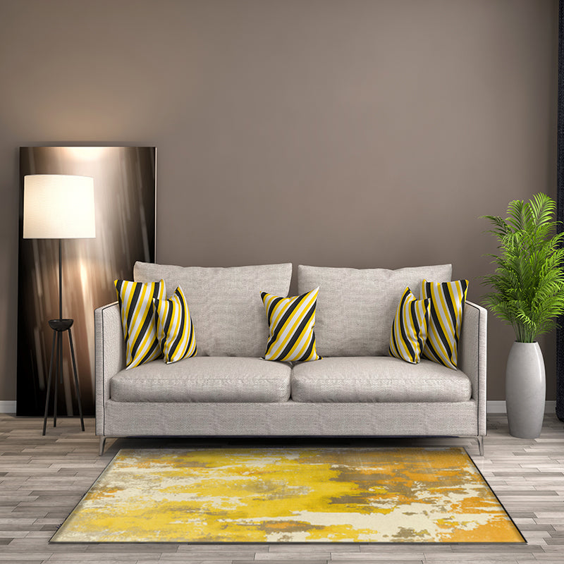 Simply Modern Rug Multicolor Abstract Oil Painting Print Area Rug Polyester Washable Rug for Living Room | Bowlift
