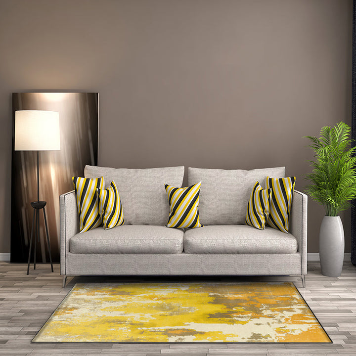 Simply Modern Rug Multicolor Abstract Oil Painting Print Area Rug Polyester Washable Rug for Living Room | Bowlift