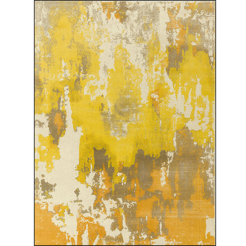 Simply Modern Rug Multicolor Abstract Oil Painting Print Area Rug Polyester Washable Rug for Living Room | Bowlift