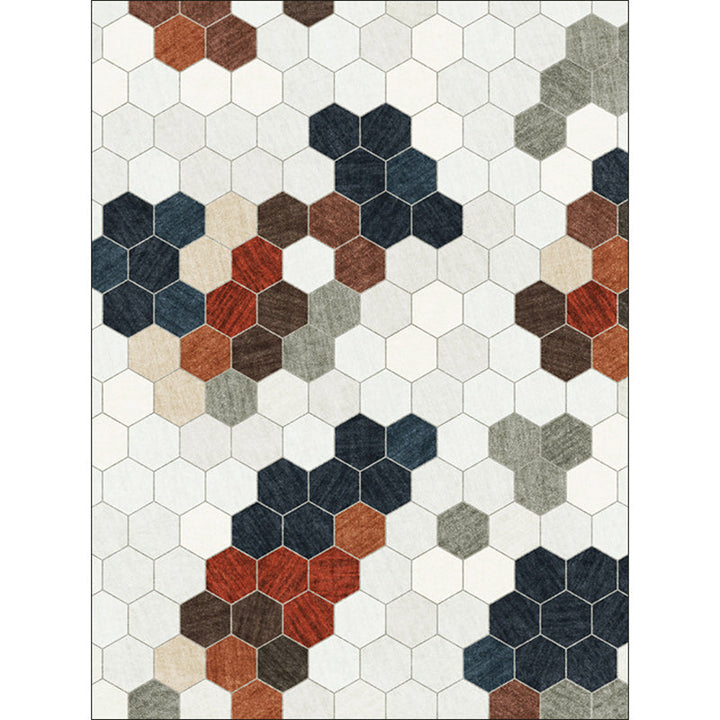 New arrival color block geometric pattern rug gray multicolor polyester rug machine washable non-slip rug for the bedroom | Bowlift