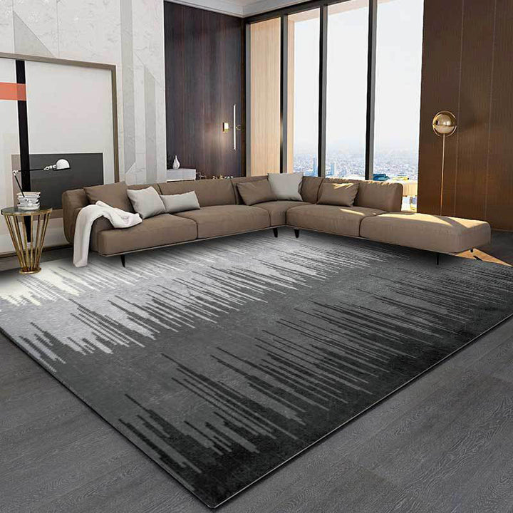Modern living room rug Gray abstract color body line pattern rug Polyester washable rug | Bowlift