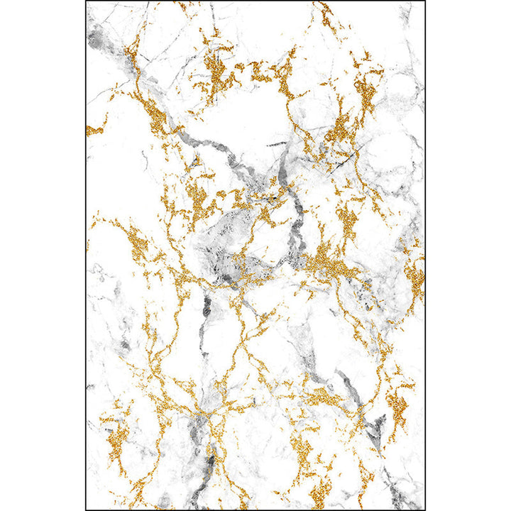 White and gold modern carpet polyester abstract rug washable non-slip backing rug for the living room | Bowlift