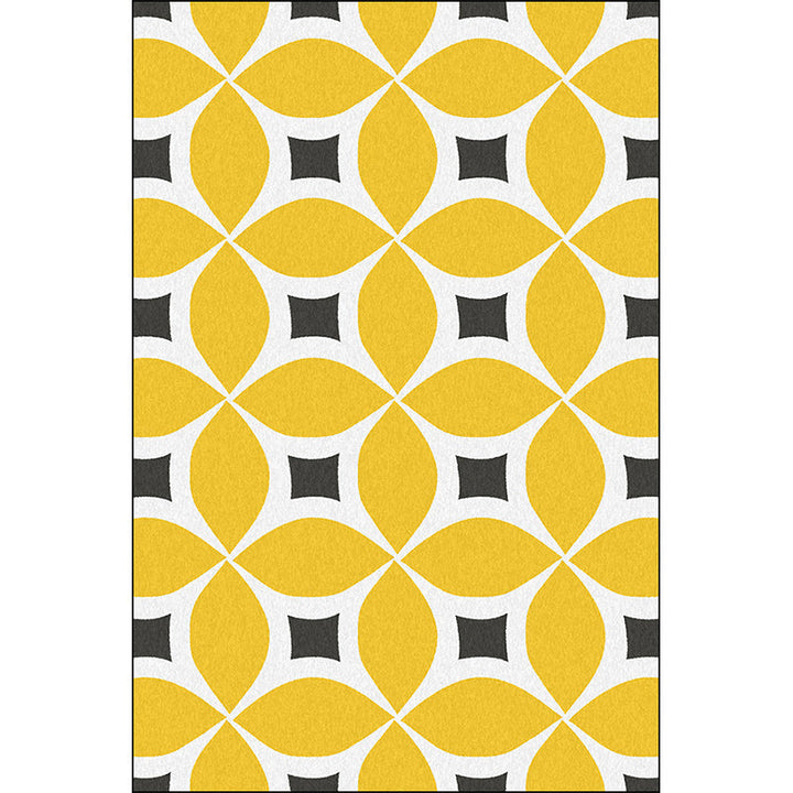 Unique geometric pattern rug Orange and Blue Modern rug Polyester Washable Non-slip backing Rug for the living room | Bowlift