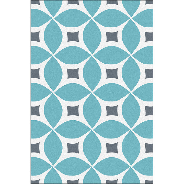 Unique geometric pattern rug Orange and Blue Modern rug Polyester Washable Non-slip backing Rug for the living room | Bowlift
