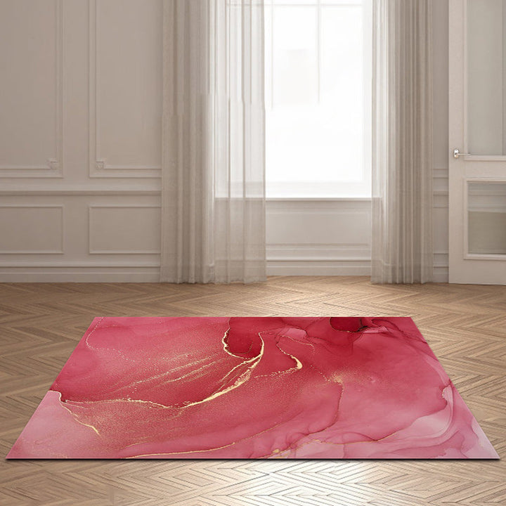 Purple and Pink Modern Rug Polyester Watercolor Print Rug Machine Washable Non-Slip Rug for the Living Room | Bowlift