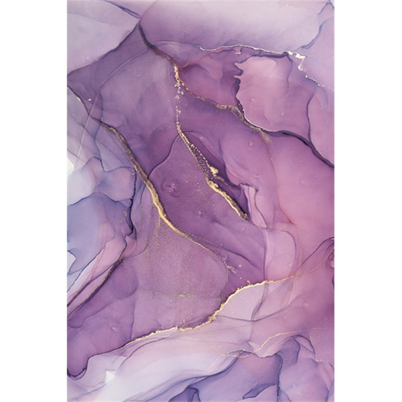 Purple and Pink Modern Rug Polyester Watercolor Print Rug Machine Washable Non-Slip Rug for the Living Room | Bowlift