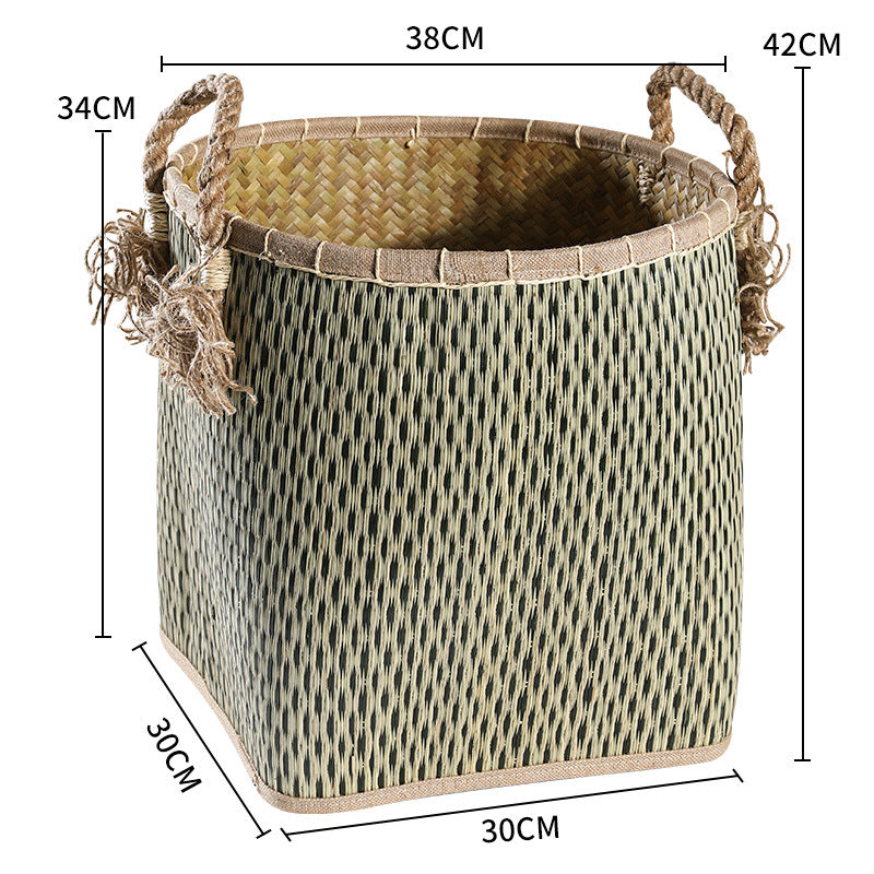 Handwoven Storage Basket with Decorative Handles Bowlift