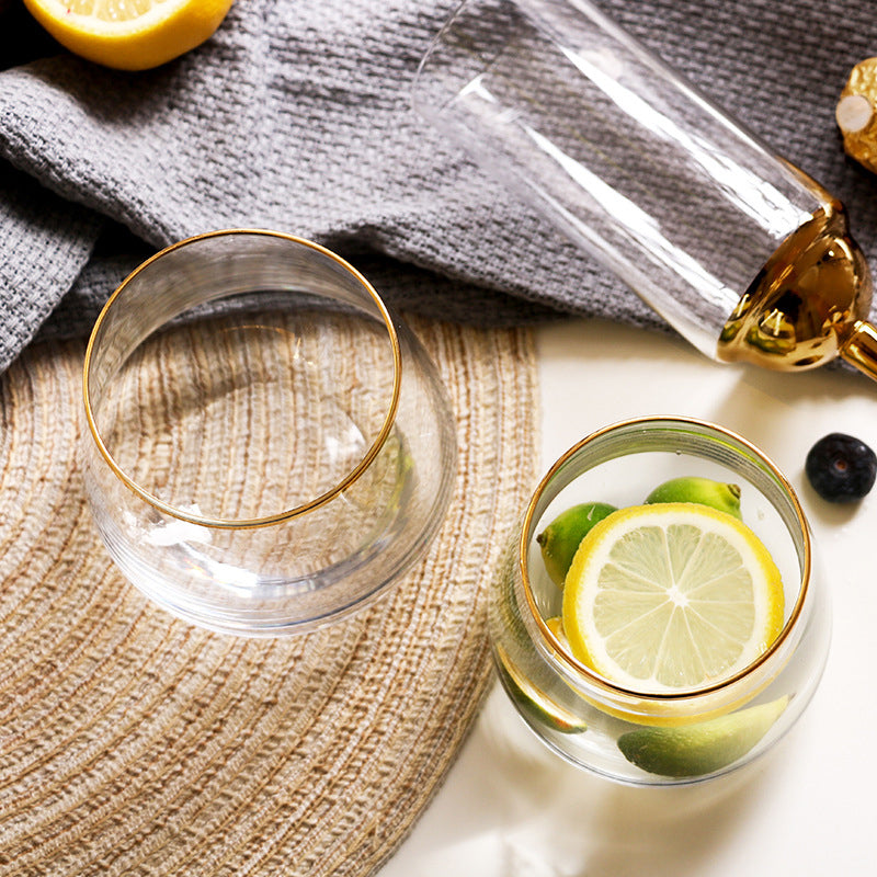 BowLift | Gold Rim Spirits Shot Glass Multifunctional Crystal Class Cup Beer Whiskey Vodka Milk Juice Glass