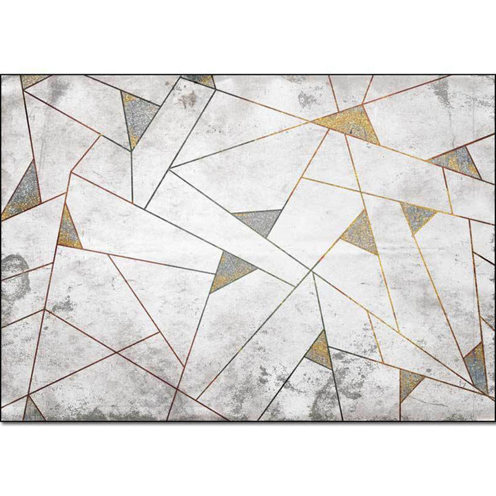 Gray contemporary rug polyester geometric pattern rug washable non-slip backing rug for the living room | Bowlift