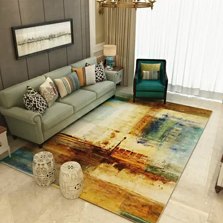 BowLift | Creative Abstract Rug Brown Modern Rug Polyester Washable Area Rug for Bedroom