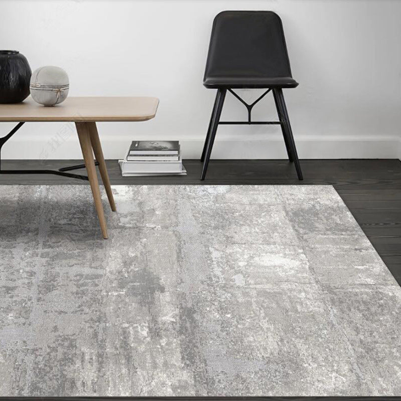 Unusual Abstract Carpet Gray Modern Carpet Polyester Washable Non-Slip Back Carpet for Living Room | Bowlift