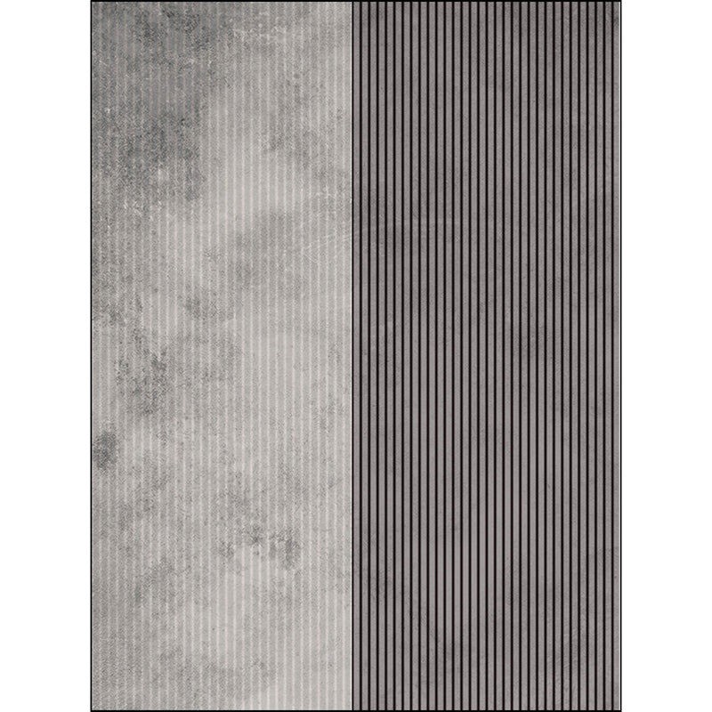 Gray Simple Carpet Polyester Striped Pattern Carpet Washable Non-Slip Back Carpet for Living Room | Bowlift