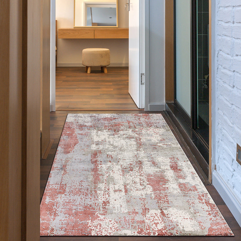 BowLift | Green and Pink Modern Rug Polyester Abstract Rug Washable Non-Slip Back Floor Carpet for Living Room