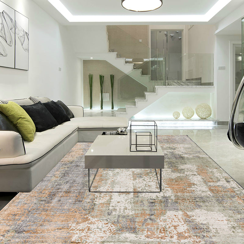 BowLift | Green and Pink Modern Rug Polyester Abstract Rug Washable Non-Slip Back Floor Carpet for Living Room