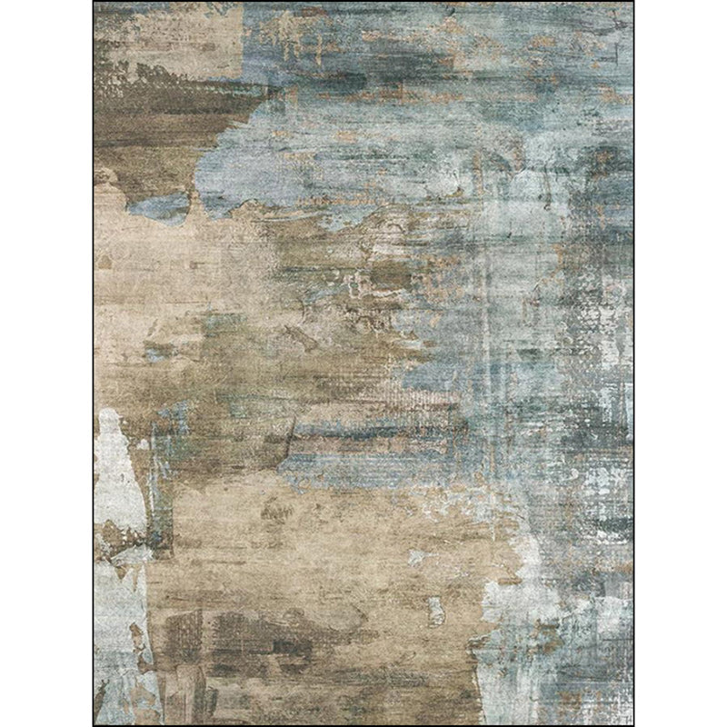 Whitewash Abstract Carpet Light Camel Industrial Carpet Polyester Washable Non-slip Underlay Rug for Living Room | Bowlift