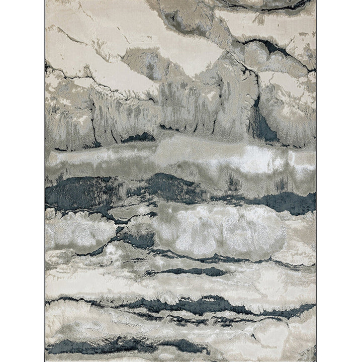Minimalist Modern Rug in Gray Abstract Landscape Pattern Rug Polyester Washable Rug for Home Decor | Bowlift