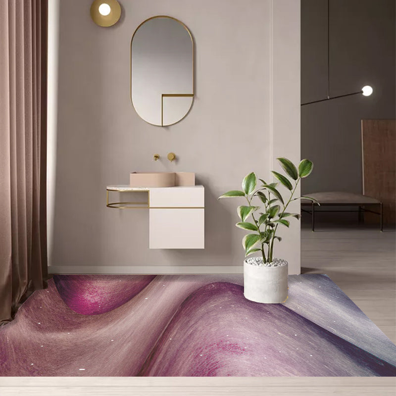 Simple modern rug in purple abstract galaxy pattern rug polyester machine washable non-slip rug for home decor | Bowlift